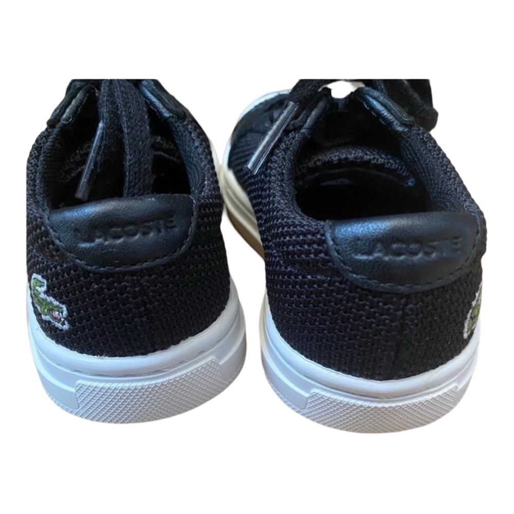 Lacoste Toddler Sneakers Size 5 Black Canvas Casual Shoes like new - Picture 5 of 12